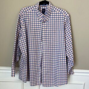 Dockers Blue and Orange Plaid Button Down Shirt -Florida Gators Gameday - XL
